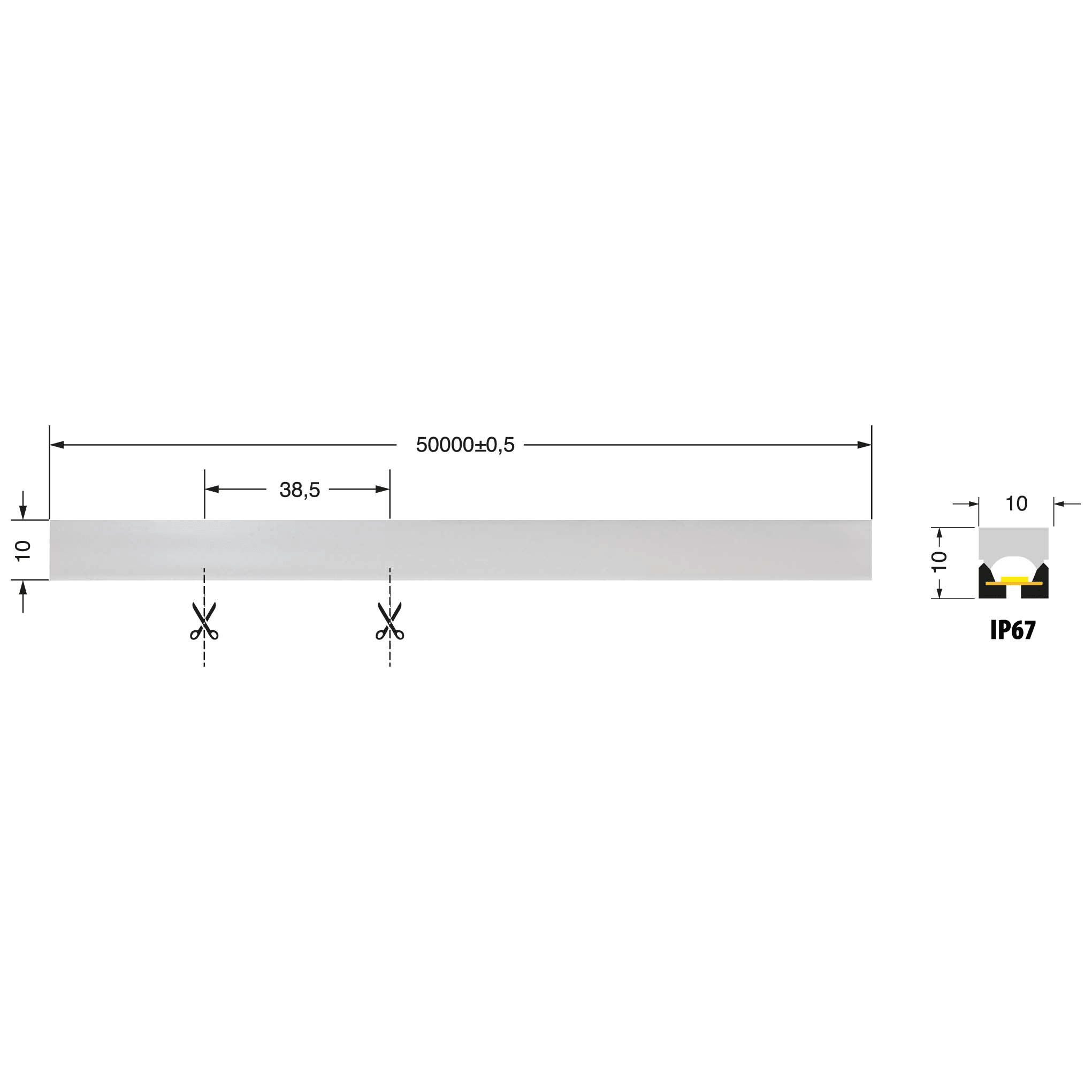 ELCART DISTRIBUTION - ERT186743400 NEON LED 14W/M BC 24V IP67 CRI90