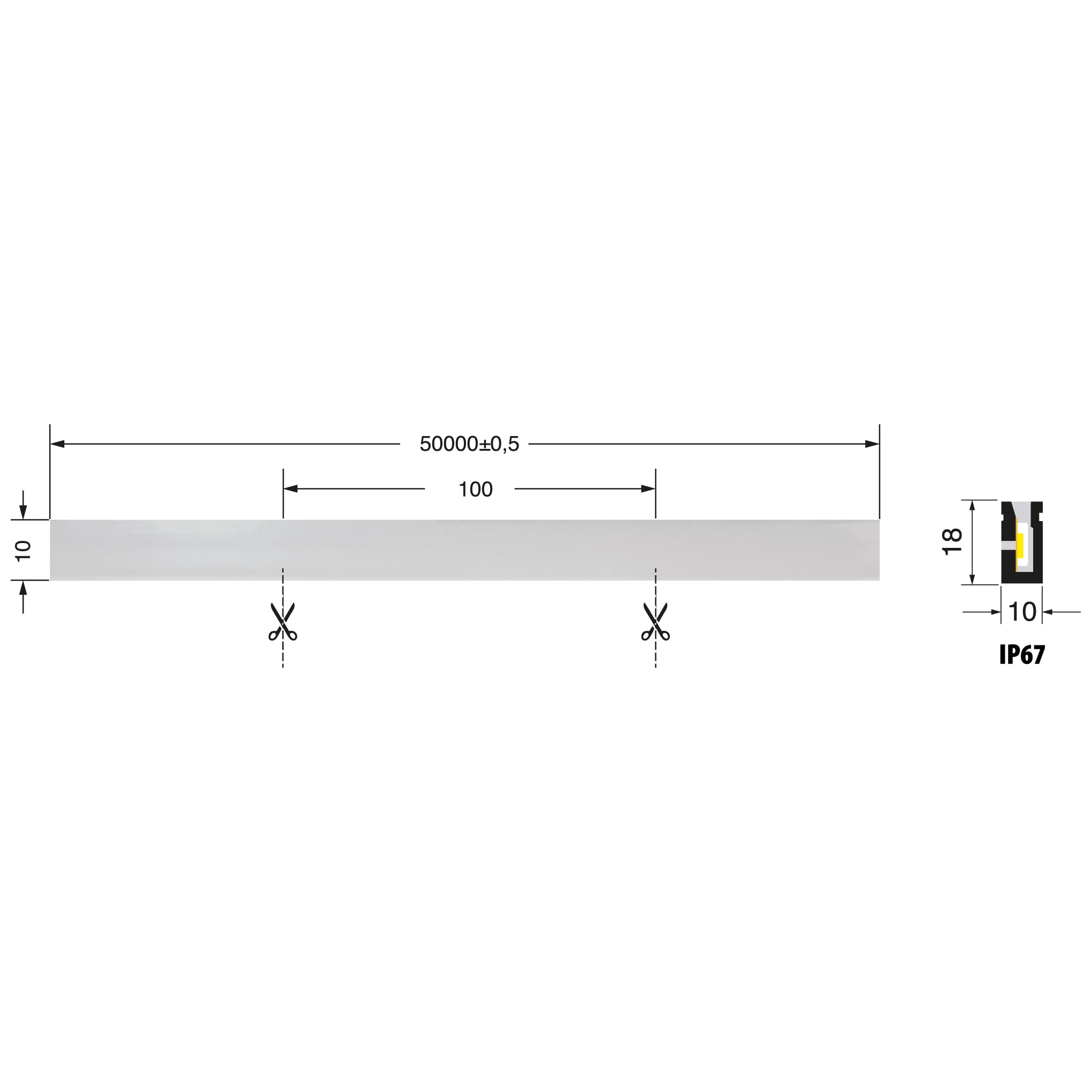 ELCART DISTRIBUTION - ERT186747500 NEON STRIP DIGITALE RGB 24V IP67