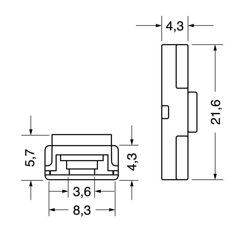 ELCART DISTRIBUTION - ERT186793600 4PZ CONN.CLIP STRIP-STRIP 8MM 5A
