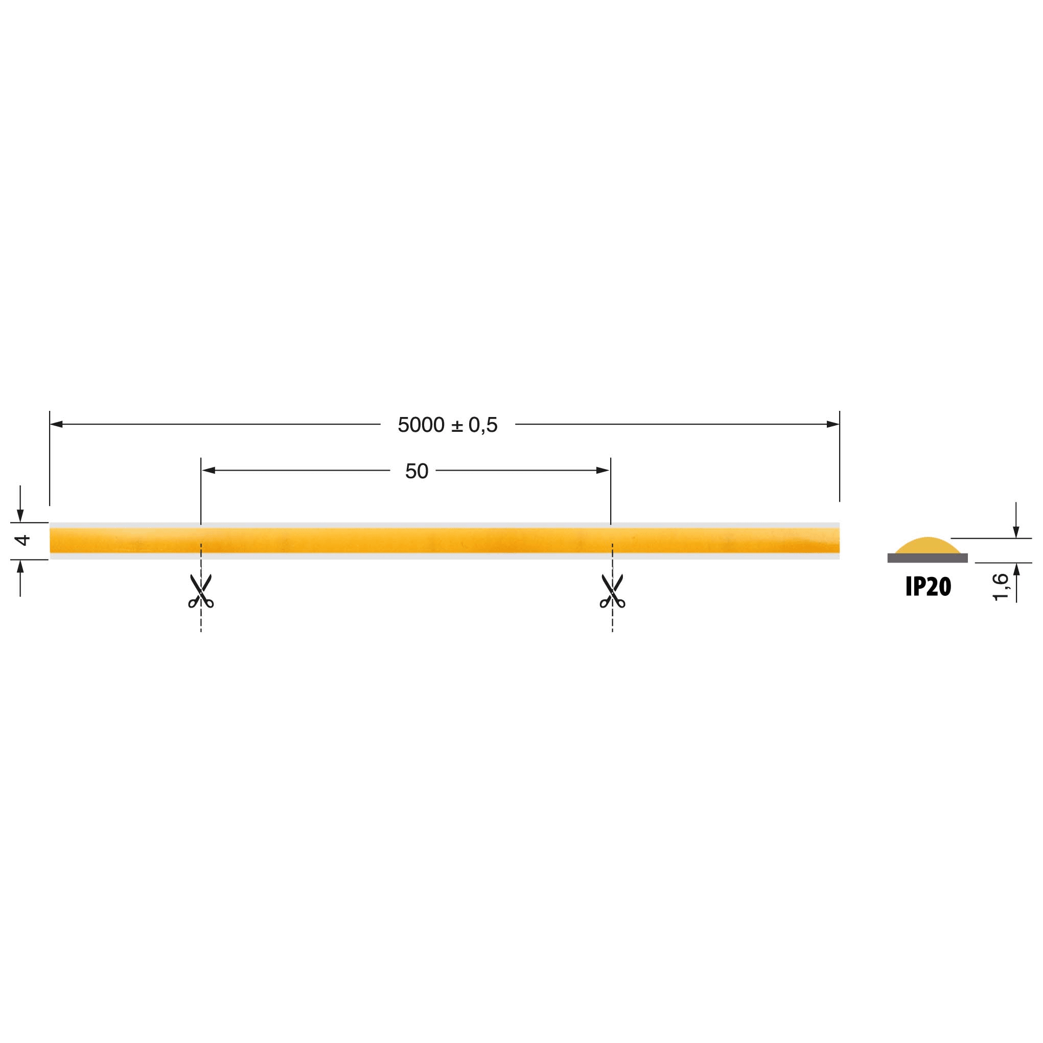 ELCART DISTRIBUTION - ERT186905500 S.L COB 4MM 4WM 24V BCC IP20 CR90