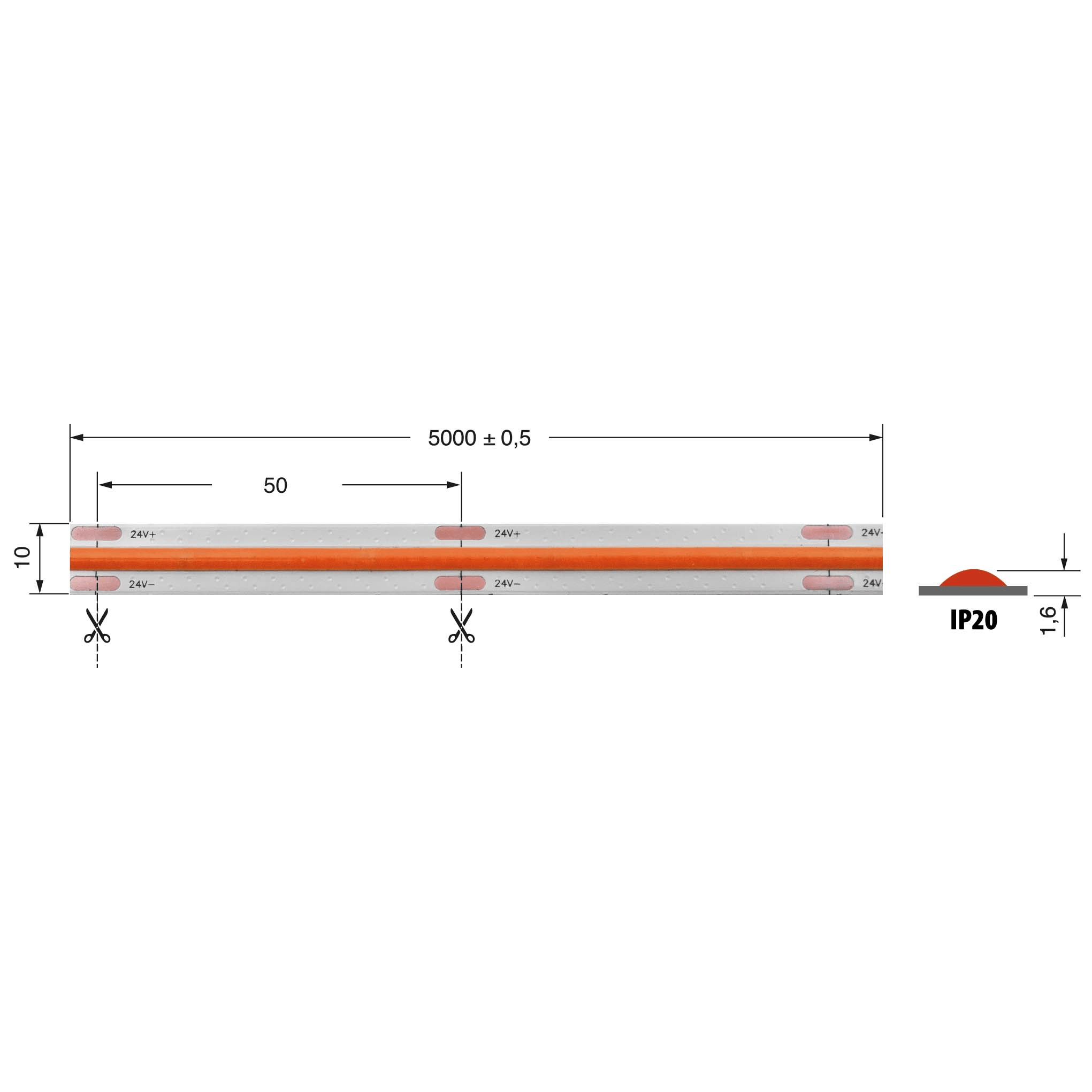 ELCART DISTRIBUTION - ERT186911000 STR.LED COB BLU 12W/M 24V IP20