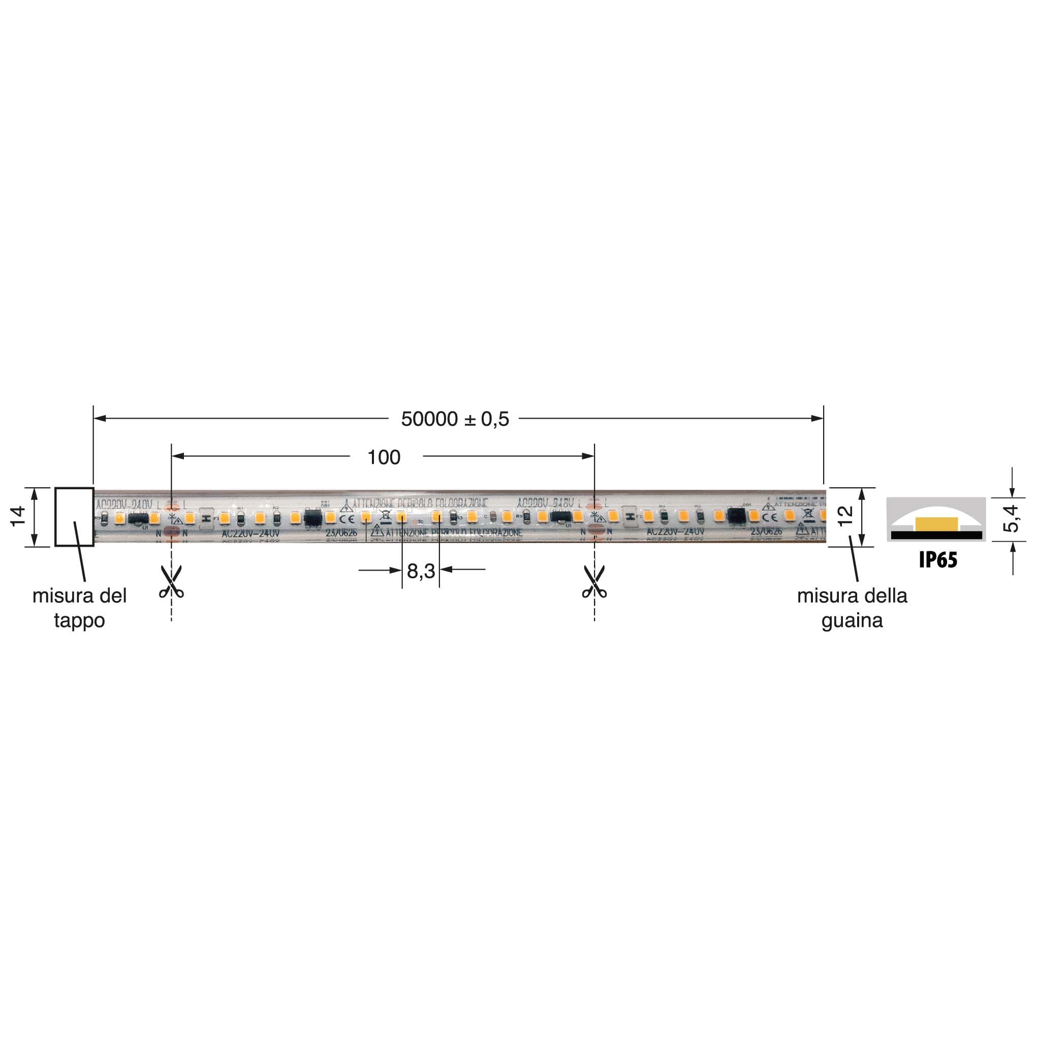 ELCART DISTRIBUTION - ERT187008400 STRI.LED 17W/M BC 220V IP65 50M