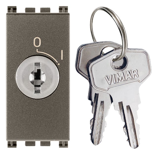 VIMAR SPA - VIW19086.CU.M PULSANTE 2P NO 16A + CHIAVE UNIF. METAL