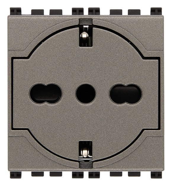 VIMAR SPA - VIW19211.M PRESA 2P+T P40 UNIVERSALE A FILO METAL
