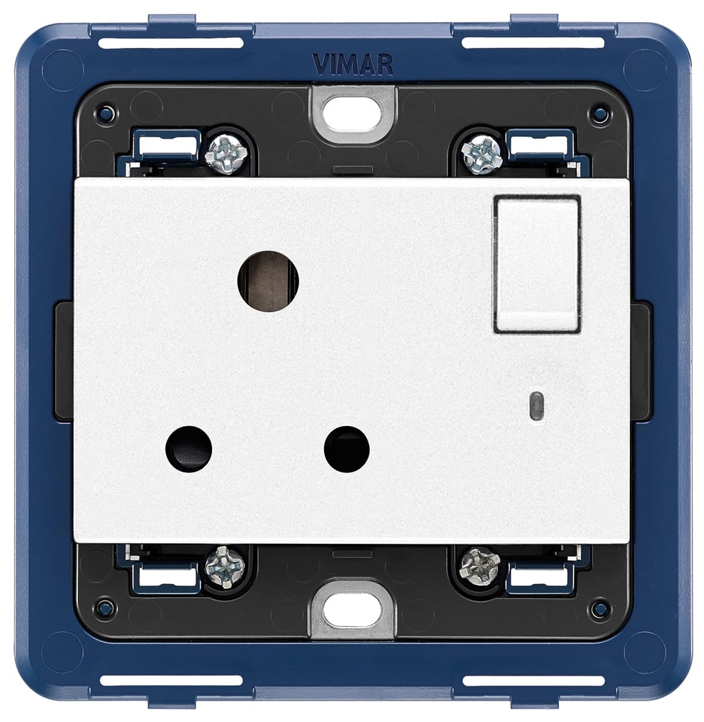 VIMAR SPA - VIW19215.B PRESA 2P+T 5A INGLESE INTERR. BIANCO