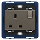 VIMAR SPA - VIW19221.L.M PRESA 2P+T 13A INGLESE INTER+SPIA METAL