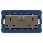 VIMAR SPA - VIW19222.L.M 2 PRESE 2P+T 13A INGLESE INT+SPIA METAL