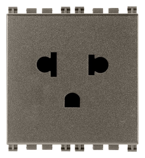 VIMAR SPA - VIW19248.M PRESA SICURY 2P+T 16A USA+EU METAL