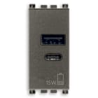 VIMAR SPA - VIW19292.AC.15.M ALIMENTATORE USB A+C 15W 5V 1M METAL