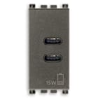 VIMAR SPA - VIW19292.CC.M ALIMENTATORE USB C+C 15W 3A 5V 1M METAL