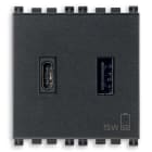 VIMAR SPA - VIW19295.AC Alimentatore USB A+C 15W 3A 5V 2M grigio