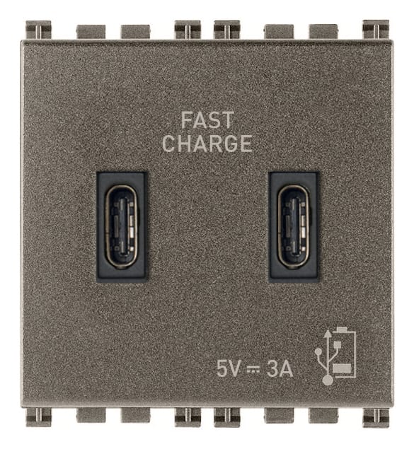 VIMAR SPA - VIW19295.CC.M ALIMENTATORE USB C+C 15W 3A 5V 2M METAL