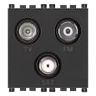VIMAR SPA - VIW19303 PRESA TV-FM-SAT DIRETTA 3 USCITE GRIGIO