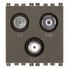 VIMAR SPA - VIW19303.M PRESA TV-FM-SAT DIRETTA 3 USCITE METAL