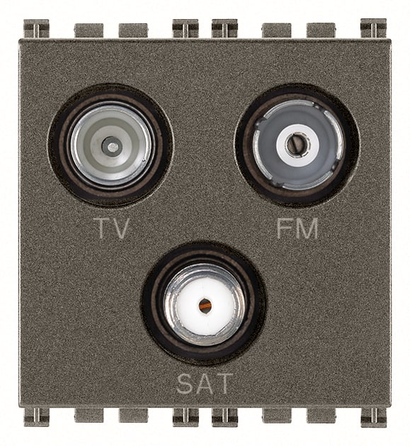 VIMAR SPA - VIW19303.M PRESA TV-FM-SAT DIRETTA 3 USCITE METAL