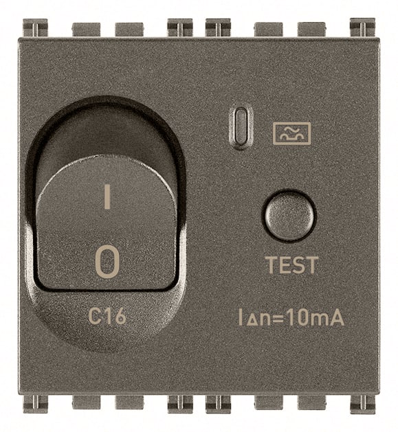 VIMAR SPA - VIW19411.16.M INTERRUTTORE MTDIFF. 1P+N C16 10MA METAL