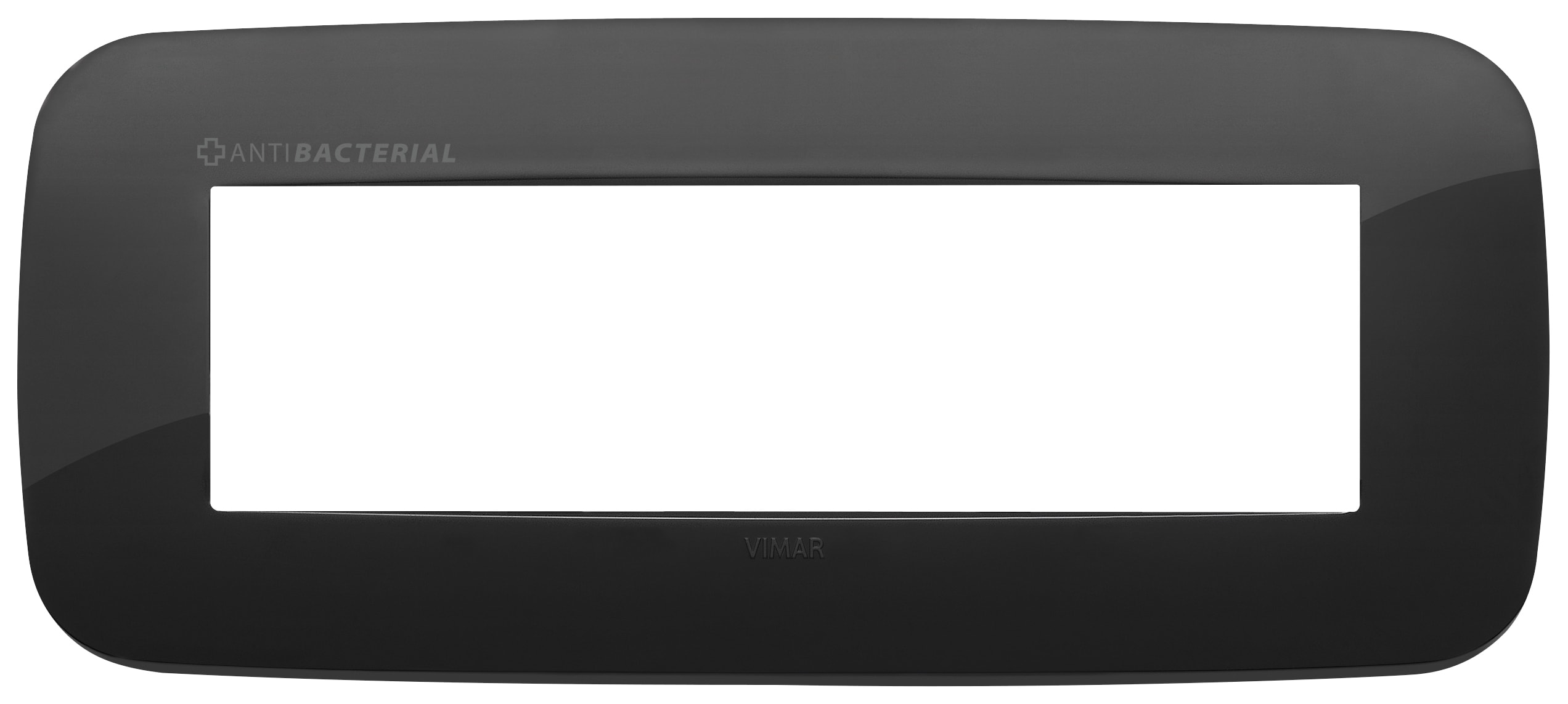 VIMAR SPA - VIW19687.AB.81 Placca Round 7M antibatterico nero
