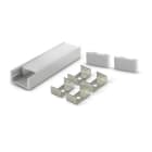 ALPHA ELETTRONICA SR - ALPJO380/084-32K Profilo in alluminio anodizzato argento con copertura in PMMA opaca piana - 2m - Accessori inclusi