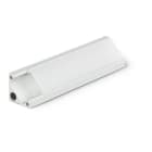 ALPHA ELETTRONICA SR - ALPJO380/154-12P3 Profilo in alluminio anodizzato argento ad angolo con copertura in PC opaca piana - 3m