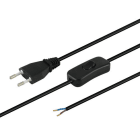 ALPHA ELETTRONICA SR - ALP23-001/21B 2x0,75 power cable with flying switch - Black - 3m