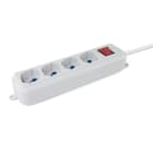 ALPHA ELETTRONICA SR - ALP23-043S/04 Multi sockets with 4 P40 Universal Sockets - With switch - White