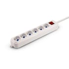 ALPHA ELETTRONICA SR - ALP23-043S/06 Multi sockets with 6 P40 Universal Sockets - With switch - White