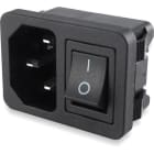 ALPHA ELETTRONICA SR - ALP23-10/2 Panel mounted AC power plug for recessed fixing - C14 - With switch