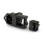 ALPHA ELETTRONICA SR - ALP23-12/3 Spina di alimentazione AC da pannello con fissaggio a vite - C14 - Con interruttore e doppio portafusibile