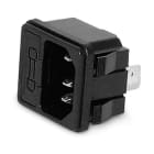 ALPHA ELETTRONICA SR - ALP23-6/1 Panel mounted AC power plug for recessed fixing - C14 - With fuse block