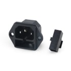 ALPHA ELETTRONICA SR - ALP23-6/2 Panel mounted AC power plug with screw fixing - C14 - With fuse block