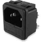 ALPHA ELETTRONICA SR - ALP23-6/3 Panel mounted AC power plug for recessed fixing - C14 - With fuse block