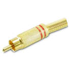 ALPHA ELETTRONICA SR - ALP17-75R Polarized RCA coaxial plug with spring cable guide - Red