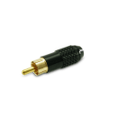 ALPHA ELETTRONICA SR - ALP17-77N coaxial plug Polarized anodized RCA - Black