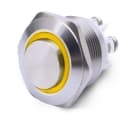 ALPHA ELETTRONICA SR - ALP330-056-3 Pulsante momentaneo antivandalo ø16mm luminoso Giallo - 24V - 1P - SPST - OFF/(ON) - N.A. - 3 term. vite