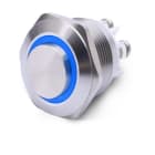 ALPHA ELETTRONICA SR - ALP330-056-5 Pulsante momentaneo antivandalo ø16mm luminoso Blu - 24V - 1P - SPST - OFF/(ON) - N.A. - 3 term. vite