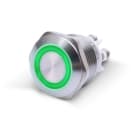 ALPHA ELETTRONICA SR - ALP330-062-4 Pulsante momentaneo antivandalo ø19mm luminoso Verde - 12V - 1P - SPST - OFF/(ON) - N.A. - 5A@250Vac - 4 term. vite