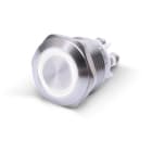 ALPHA ELETTRONICA SR - ALP330-062-6 Pulsante momentaneo antivandalo ø19mm luminoso Bianco - 12V - 1P - SPST - OFF/(ON) - N.A. - 5A@250Vac - 4 term. vite