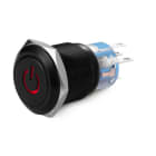 ALPHA ELETTRONICA SR - ALP330-066-1-N1 Interruttore antivandalo ø19mm bistabile luminoso - 12V - 1P - SPDT - ON/ON - 5 term. a saldare
