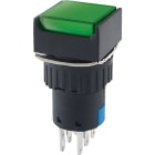 ALPHA ELETTRONICA SR - ALP330-076-4 Pulsante - Verde - 2P - DPDT - (ON)/ON - 3A@250Vac - 6 term. a saldare