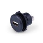 ALPHA ELETTRONICA SR - ALP64-527NP USB socket panel mount - ø22mm - Female USB A to Female USB A - Black
