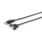 ALPHA ELETTRONICA SR - ALP95-601/2PANB Cable from USB type "A" plug to USB type "A" socket from Panel - 2m - Black