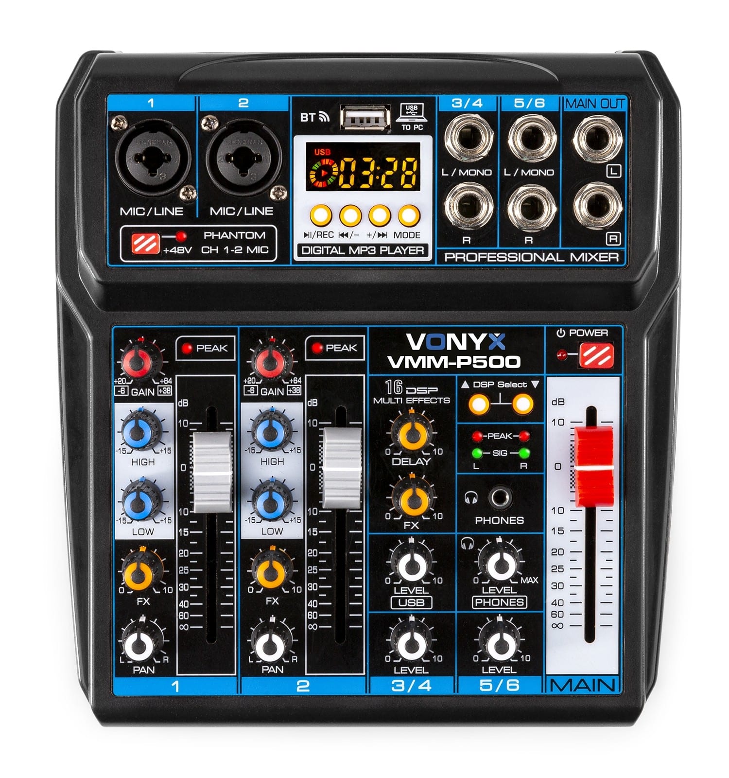 MELCHIONI SPA - MEM550923053 MIXER AUDIO A 4OCANALI CON DSP / USB MP3