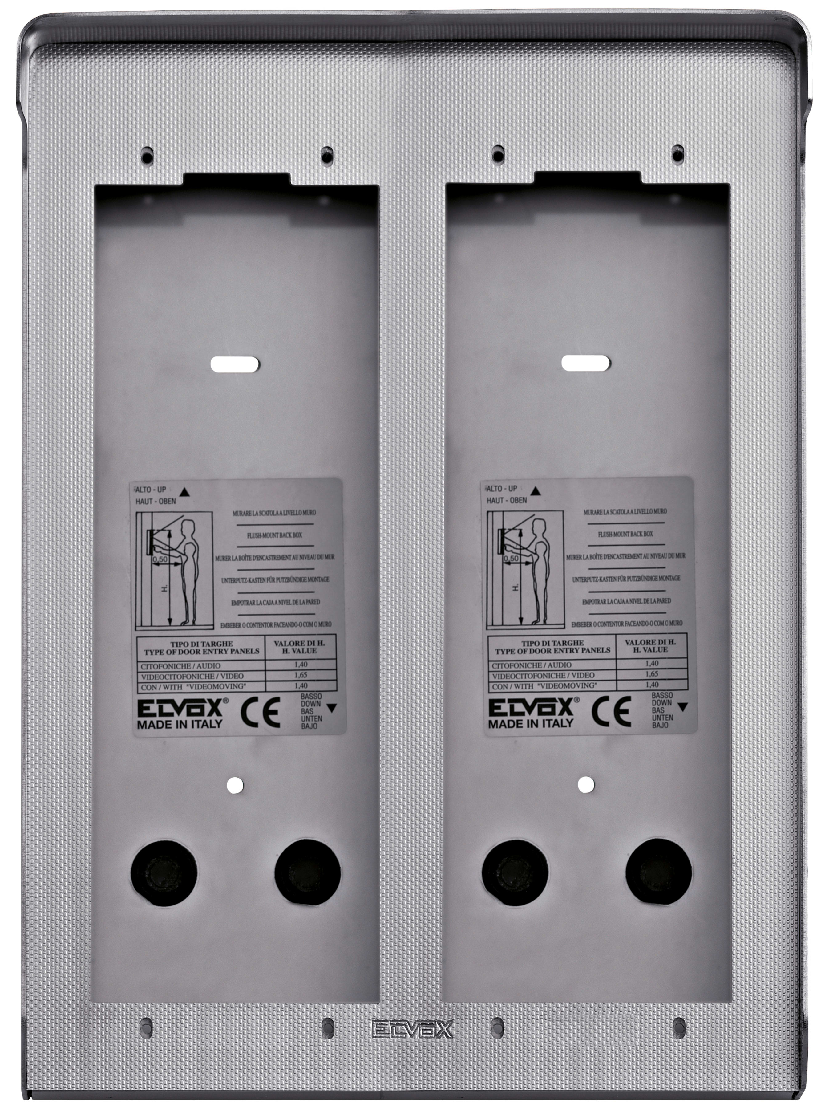 VIMAR SPA - VIW1E22 SCATOLA DA PARETE 2 PLACCHE 2M ACCIAIO