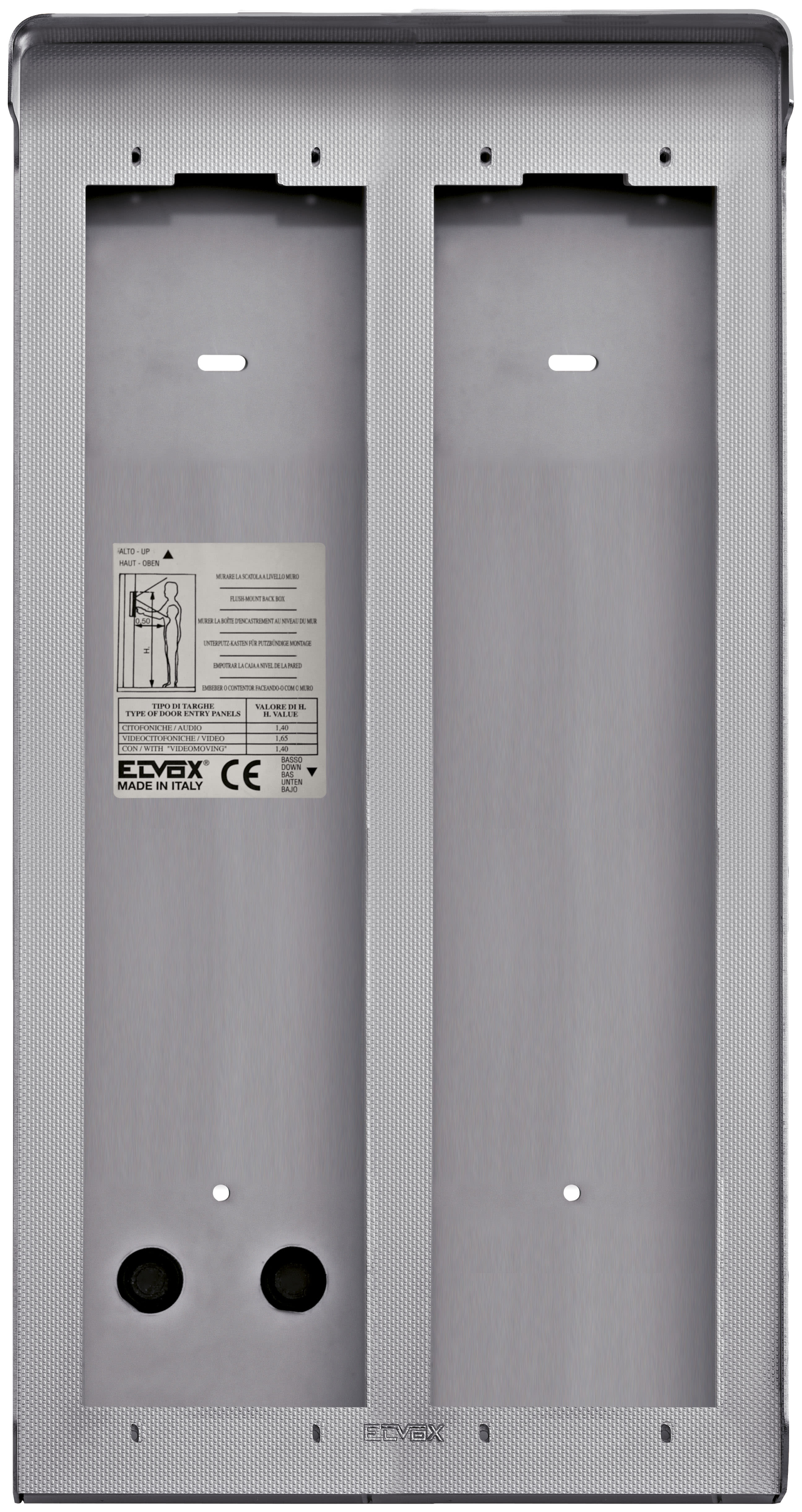 VIMAR SPA - VIW1E32 SCATOLA DA PARETE 2 PLACCHE 3M ACCIAIO