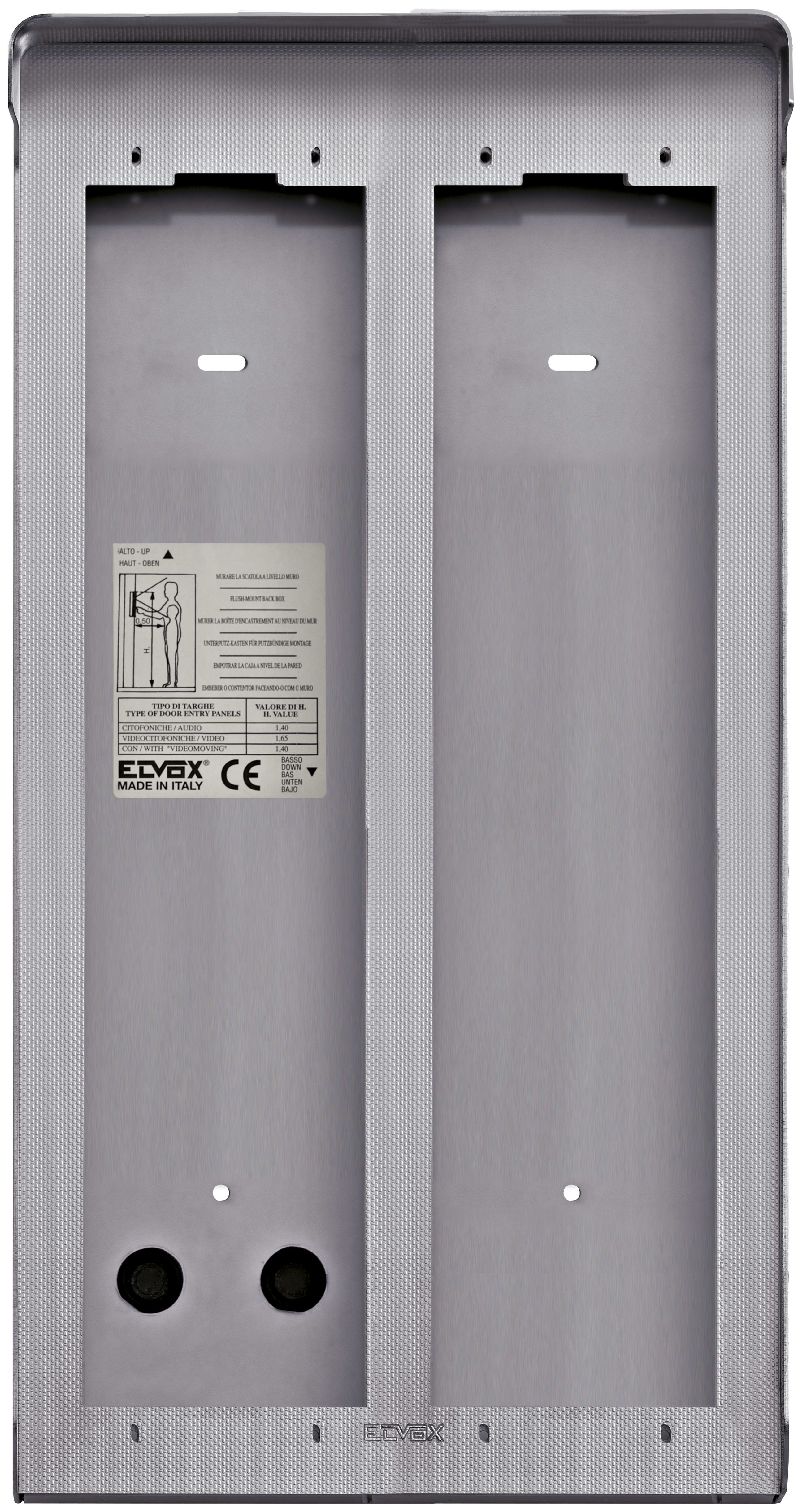 VIMAR SPA - VIW1E32 SCATOLA DA PARETE 2 PLACCHE 3M ACCIAIO