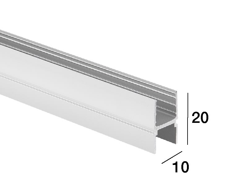 LINEA LIGHT (ILED) - ILD82846 PROFILO 20X10 ALLUMINIO GRIGIO 1M