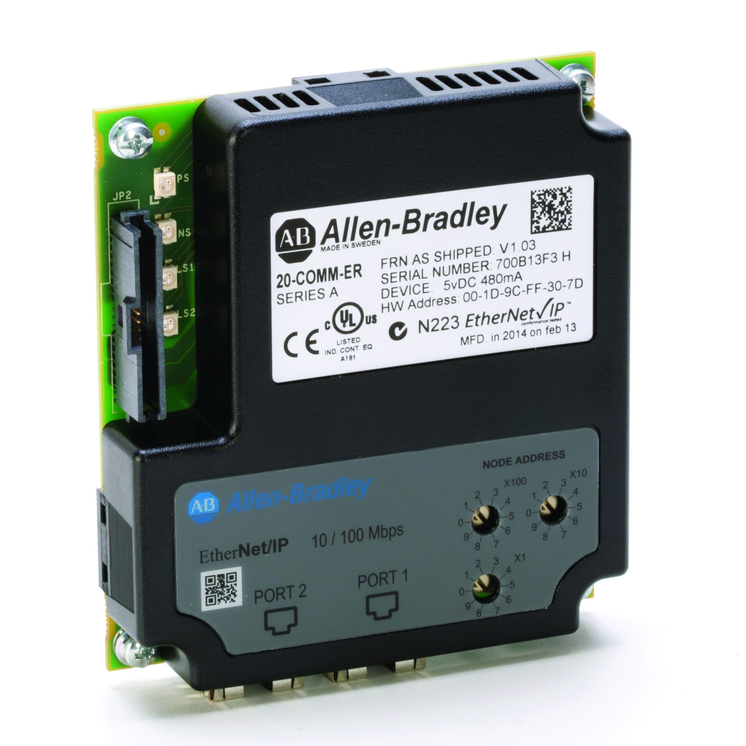 ROCKWELL AUTOMATION - RCK20-COMM-ER DUAL-PORT ETHERNET/IP ADAPTER