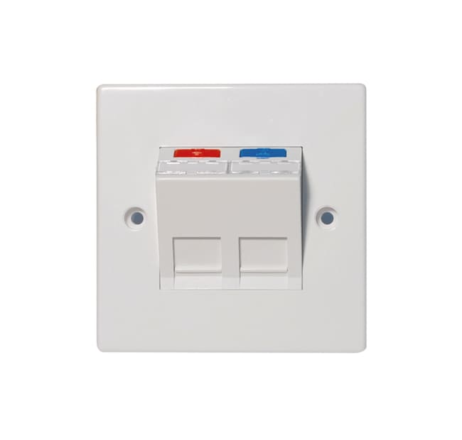 QUBIX SPA - QBX2004042 Placca CCS std Francese 2 pos. RJ45 Bi