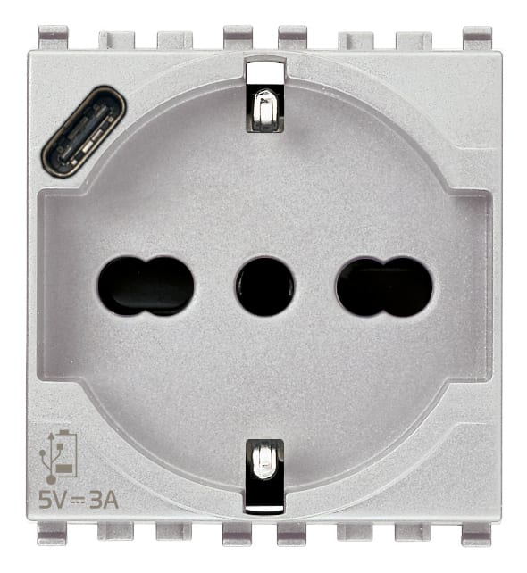VIMAR SPA - VIW20210.USB.N Presa 2P+T 16A universale + USB C Next