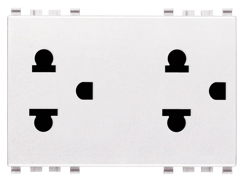 VIMAR SPA - VIW20249.B DUE PRESE SICURY 2P+T 16A USA+EU BIANCO